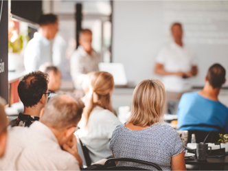 People watching a presentation