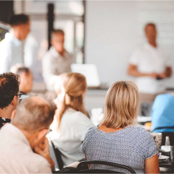 People watching a presentation